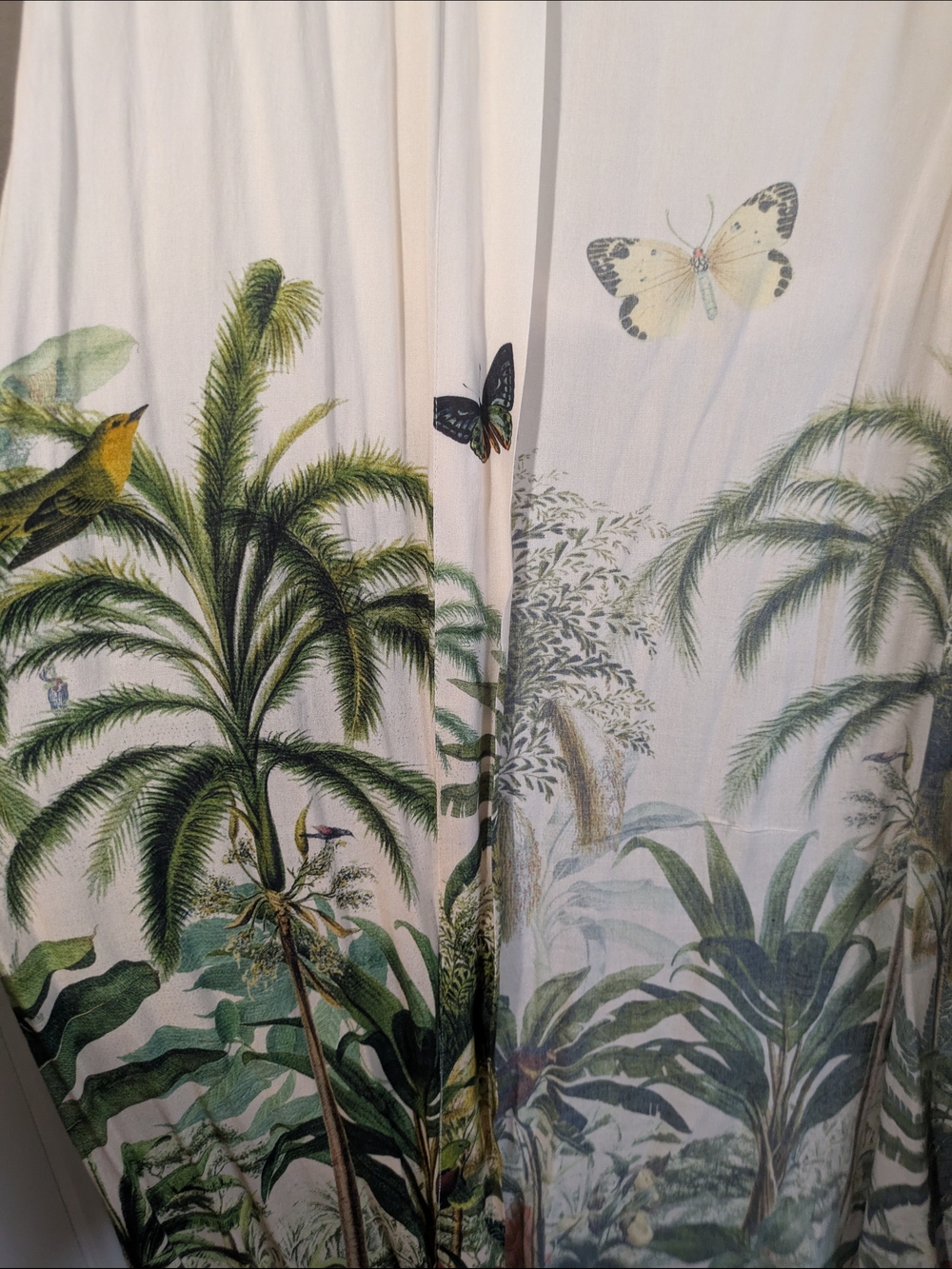 Cost Plus World Market Pale Pink Tropical & Butterfly Kimono Robe - Picture 2 of 5